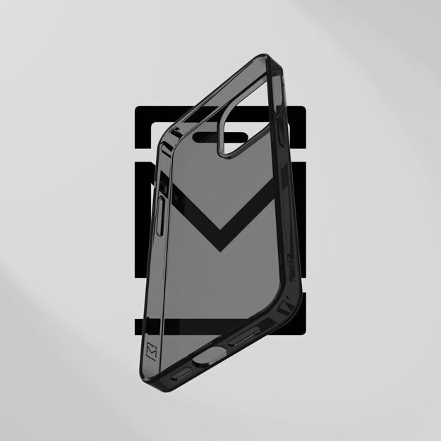 Чехол Премиальный защитный для Apple iPhone 15 / Черный прозрачный с защитой камеры / Прочный Пластик / Айфон 15 / Противоударный